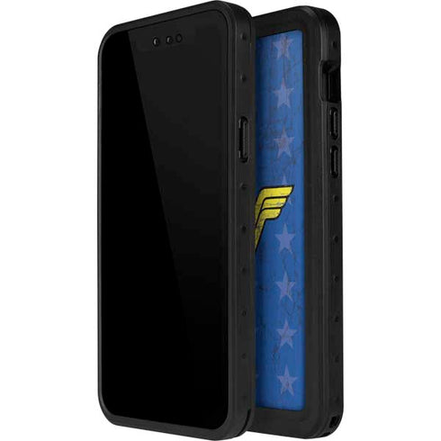 DC Comics Wonder Woman Emblem on Flag iPhone 15 Plus Waterproof Case